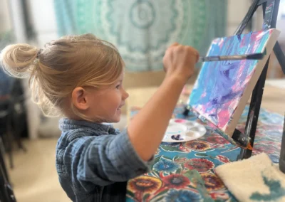 student painting