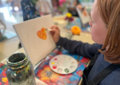 student painting