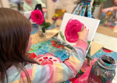 student painting