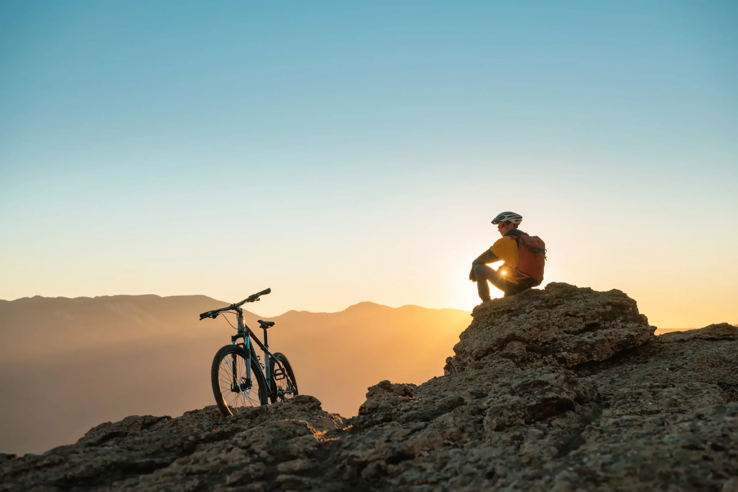 Man on bicycle ride